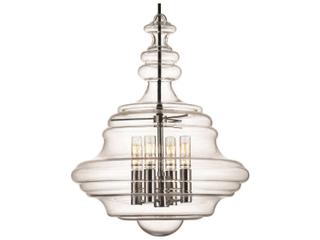 Hudson Valley Washington 4-Light Polished Nickel Clear Glass Candelabra Chandelier