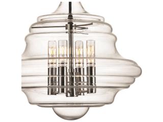Hudson Valley Washington 4-Light Polished Nickel Clear Glass Candelabra Chandelier
