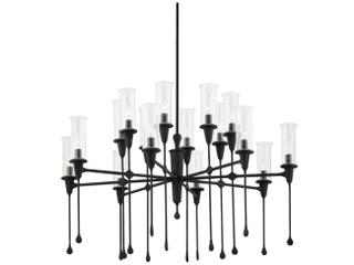 Hudson Valley Chisel 16-Light6-Light Black Iron Clear Glass Candelabra Chandelier