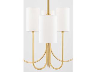 Hudson Valley Harlem 6-Light Aged Brass White Cylinder Chandelier