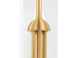 Hudson Valley Harlem 6-Light Aged Brass White Cylinder Chandelier