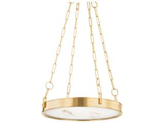 Hudson Valley Kirby 1-Light Aged Brass White LED Round Chandelier