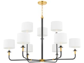 Hudson Valley Paramus 1-Light Aged Old Bronze Candelabra Drum Chandelier