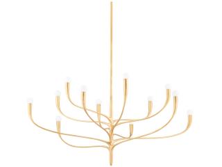 Hudson Valley Labra 12-Light Vintage Gold Leaf Chandelier