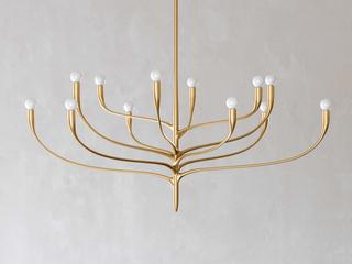 Hudson Valley Labra 12-Light Vintage Gold Leaf Chandelier