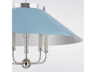 Hudson Valley Clivedon 5-Light Polished Nickel Blue Candelabra Chandelier