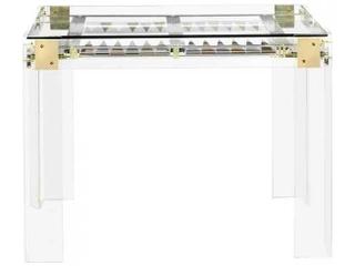 Interlude Home Gold Clear Shiny Brass Silver Game Table