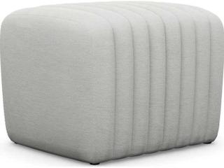 Channel Fresco Cream Upholstered Ottoman