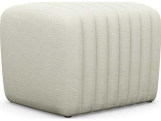 Channel Pure Cream Upholstered Ottoman