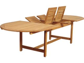 International Home Miami Amazonia Teak Edenton 11 Piece Double-Extendable Oval Patio Dining Set with Black Sling Chair