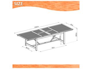 International Home Miami Amazonia Wood Resin Brown 13 Piece Rectangular Outdoor Patio Dining Set