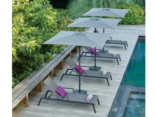 Jardinico JCP1 7.5ft Square Center Post Push-Up Lift Aluminum Outdoor Patio Umbrella with Base