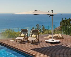 Jardinico JCP.3 10 Foot Aluminum Crank Lift Infinite Tilt Square Outdoor Patio Umbrella