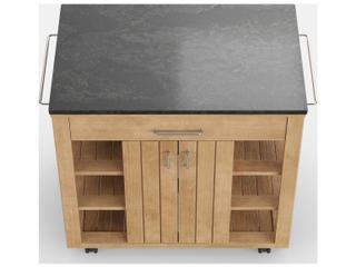Jensen Outdoor Foundations Sage Teak Serving Buffet with Quartz Top/ Shadow