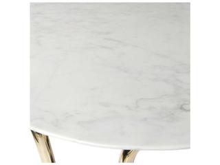 Jonathan Adler Scalinatella Round Carrara Marble Brass Coffee Table