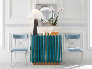 Jonathan Adler Kiki Blue Living Room Chair and Table Set