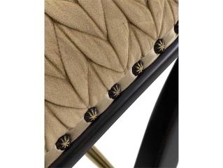 John Richard Christine Rendino Josephine Contemporary Black Gold Upholstered Accent Stool