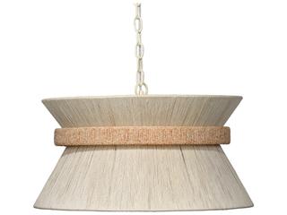 Jamie Young Corset 3- Light Cream Off White Drum Chandelier