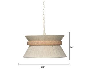Jamie Young Corset 3- Light Cream Off White Drum Chandelier