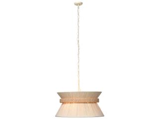 Jamie Young Corset 3- Light Cream Off White Drum Chandelier