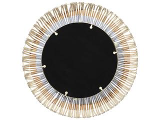 Jamie Young Native Beaded Natural / Blue Round Wall Mirror