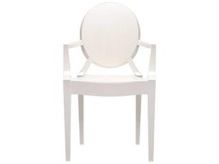 Kartell Outdoor Louis Ghost Glossy White Resin Dining Arm Chair  (Sold in 2)