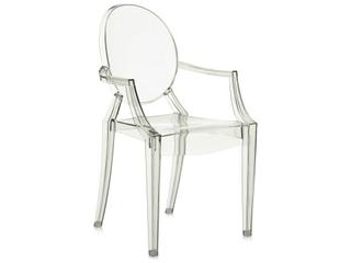 Kartell Outdoor Louis Ghost Transparent Crystal Green Resin Dining Arm Chair  (Sold in 2)