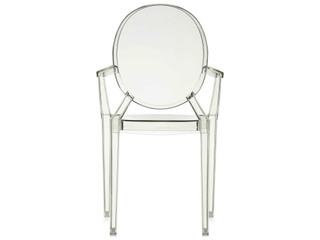 Kartell Outdoor Louis Ghost Transparent Crystal Green Resin Dining Arm Chair  (Sold in 2)
