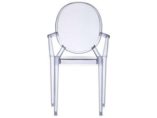 Kartell Outdoor Louis Ghost Transparent Ice Blue Resin Dining Arm Chair  (Sold in 2)