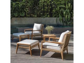Kingsley Bate Special Order Barcelona Teak Cushion Ottoman