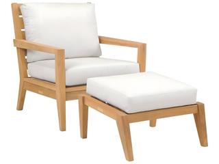 Kingsley Bate Special Order Algarve Teak Cushion Ottoman