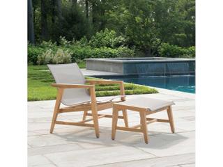 Kingsley Bate Special Order Marin Teak Sling Ottoman