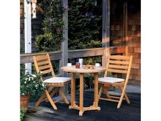 Kingsley Bate Essex Teak 30" Wide Round Bistro Table with Umbrella Hole