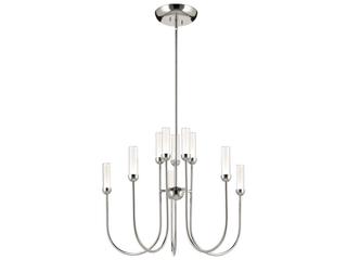 Kichler Moraine 10-Light Polished Nickel Cylinder Chandelier
