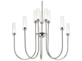 Kichler Moraine 10-Light Polished Nickel Cylinder Chandelier