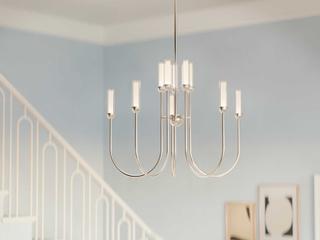 Kichler Moraine 10-Light Polished Nickel Cylinder Chandelier