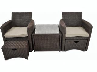 Kettler Cupido Wicker Cushion Outdoor Lounge Set in Canvas Ash