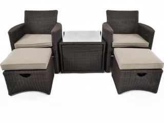 Kettler Cupido Wicker Cushion Outdoor Lounge Set in Canvas Ash
