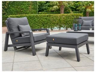 Kettler Boston Select Cushion Aluminum Lava Outdoor Lounge Set in Natte Charcoal