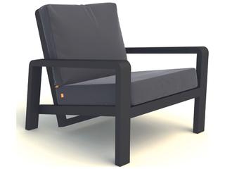 Kettler Boston Select Aluminum Lava Reclining Outdoor Lounge Chair in Natte Charcoal