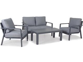 Kettler Paros Aluminum Charcoal Outdoor Patio Lounge Set in Cast Slate