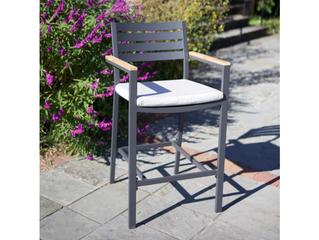 Kettler Elba Charcoal Teak Cast Silver Aluminum Cushion Bar Set