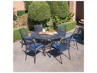 Kettler Pilano Steel Wrought Iron Gray 7 Piece Patio Dining Set