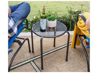Kettler Wrought Gray Round Patio End Table