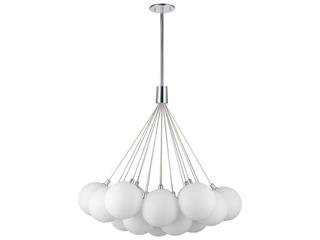 Kuzco Lighting Bolla Opal Glass Clear Globe Chandelier