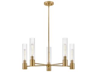 Lark Living Shea 5-Light Lacquered Brass Cylinder Chandelier