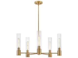 Lark Living Shea 5-Light Lacquered Brass Cylinder Chandelier