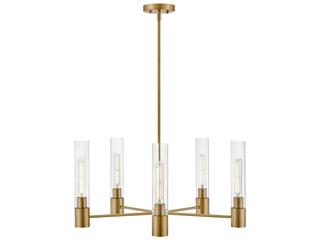 Lark Living Shea 5-Light Lacquered Brass Cylinder Chandelier