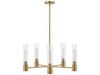Lark Living Shea 5-Light Lacquered Brass Cylinder Chandelier