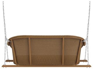 Lloyd Flanders All Seasons Wicker Loveseat Patio Swing with Padded Seat